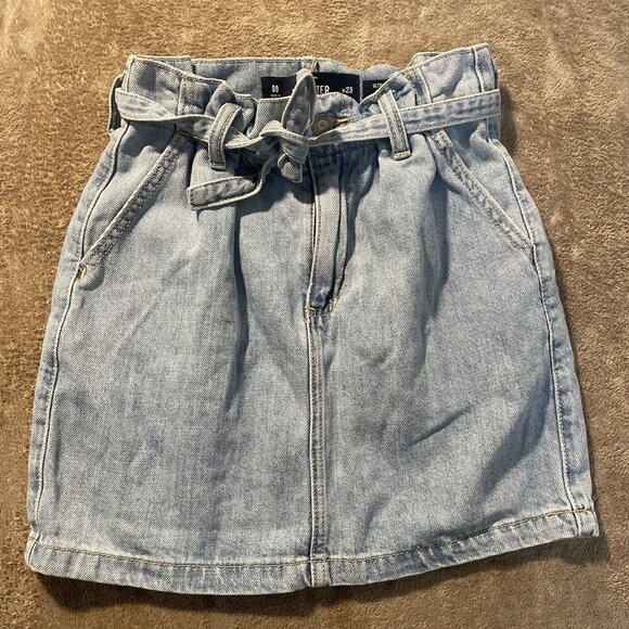Hollister Dresses & Skirts - Hollister Skirt Juniors Size 00 W23 Paper Bag Blue Denim Ultra High-Rise Mini